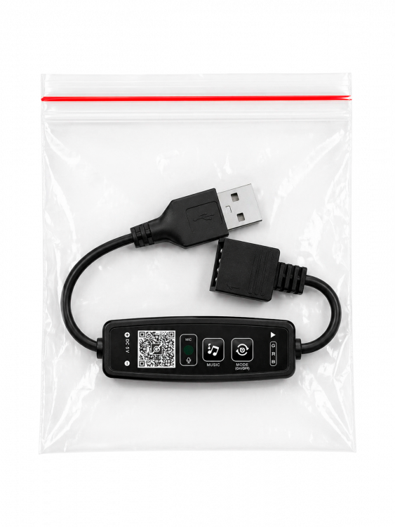 Огонек OG-LDL42 LED контроллер USB 5В (Bluetooth, RGB, 4PIN)